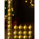 Kit 15 Bolinhas para Árvore de Natal 3cm – Vermelho & Dourado (Liso, Fosco e Glitter)