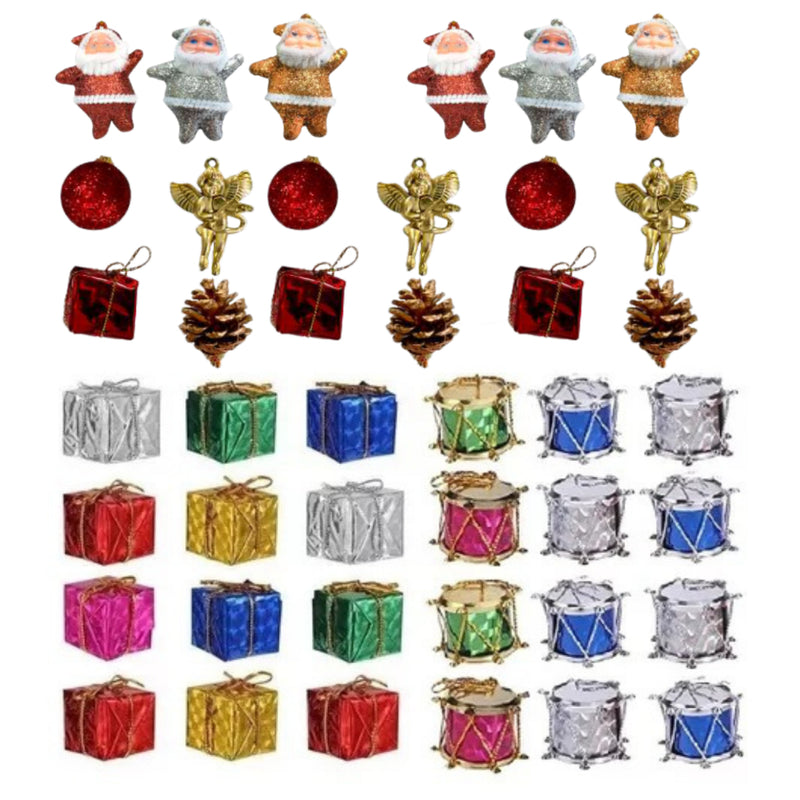 Kit 42 ou 84 Enfeites Pendentes Premium para Árvore de Natal