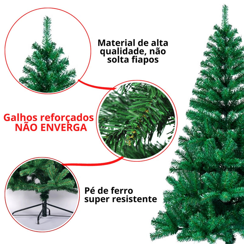 Árvore de Natal Pinheiro Verde Tradicional 90 a 180 cm (até 350 galhos)