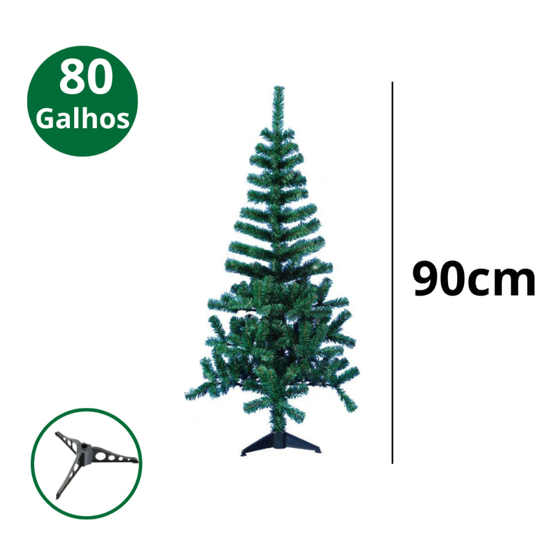 Árvore de Natal Pinheiro Verde Tradicional 90 a 180 cm (até 350 galhos)