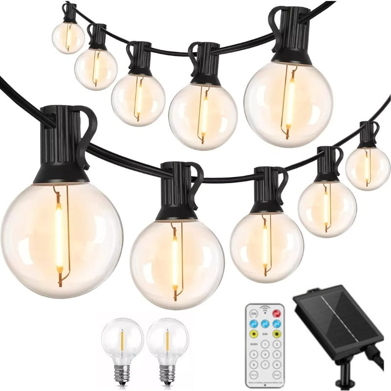 Varal de Luzes LED G40 15m (Kit 2 Cordões) 25x2 Lâmpadas 2700K IP65 E12 110V