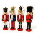 Kit 4 Bonecos Quebra‑Nozes de Madeira para Decoração de Natal (14 cm)