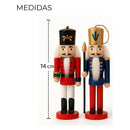 Kit 4 Bonecos Quebra‑Nozes de Madeira para Decoração de Natal (14 cm)