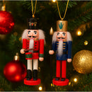 Kit 4 Bonecos Quebra‑Nozes de Madeira para Decoração de Natal (14 cm)