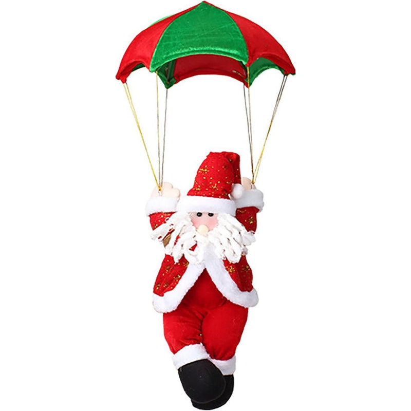 Papai Noel Paraquedista 30cm Médio para Pendurar - Decoração Natalina