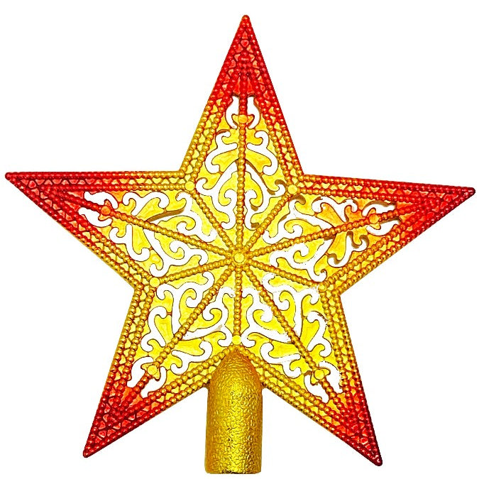 Estrela Ponteira para Árvore de Natal – Dourada, Prata e Colorida (10 a 20,5 cm)