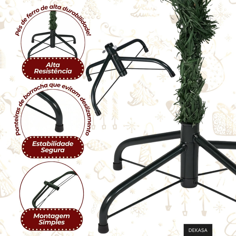 Árvore de Natal Pinheiro 2,10 m 600 Galhos Premium Verde