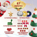 Árvore de Natal 120cm Decorada Verde ou Nevada com 87 Enfeites e 100 Galhos
