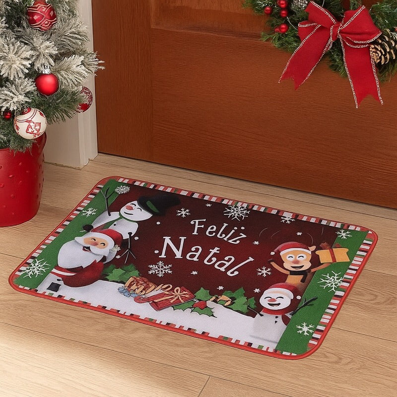 Tapete Porta Bouclé Natalino 60x40 Antiderrapante e Lavável