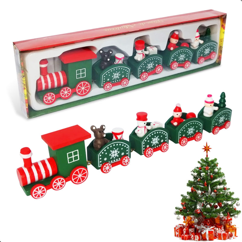 Trem de Natal em Madeira Top Natal — Enfeite Decorativo Clássico