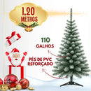Árvore de Natal 120cm Decorada Verde ou Nevada com 87 Enfeites e 100 Galhos
