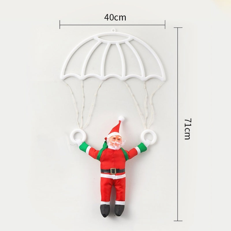 Papai Noel Paraquedista LED RGB ou Amarelo 71 cm - Decoração de Natal