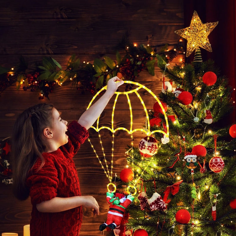 Papai Noel Paraquedista LED RGB ou Amarelo 71 cm - Decoração de Natal