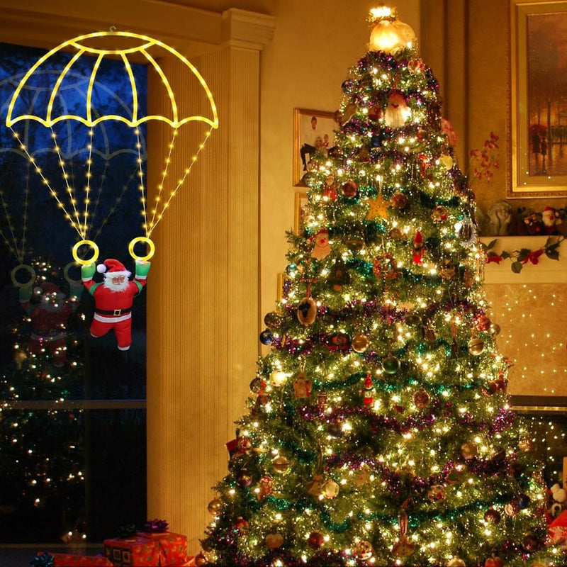 Papai Noel Paraquedista LED RGB ou Amarelo 71 cm - Decoração de Natal