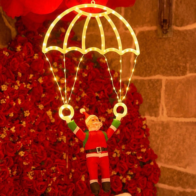Papai Noel Paraquedista LED RGB ou Amarelo 71 cm - Decoração de Natal
