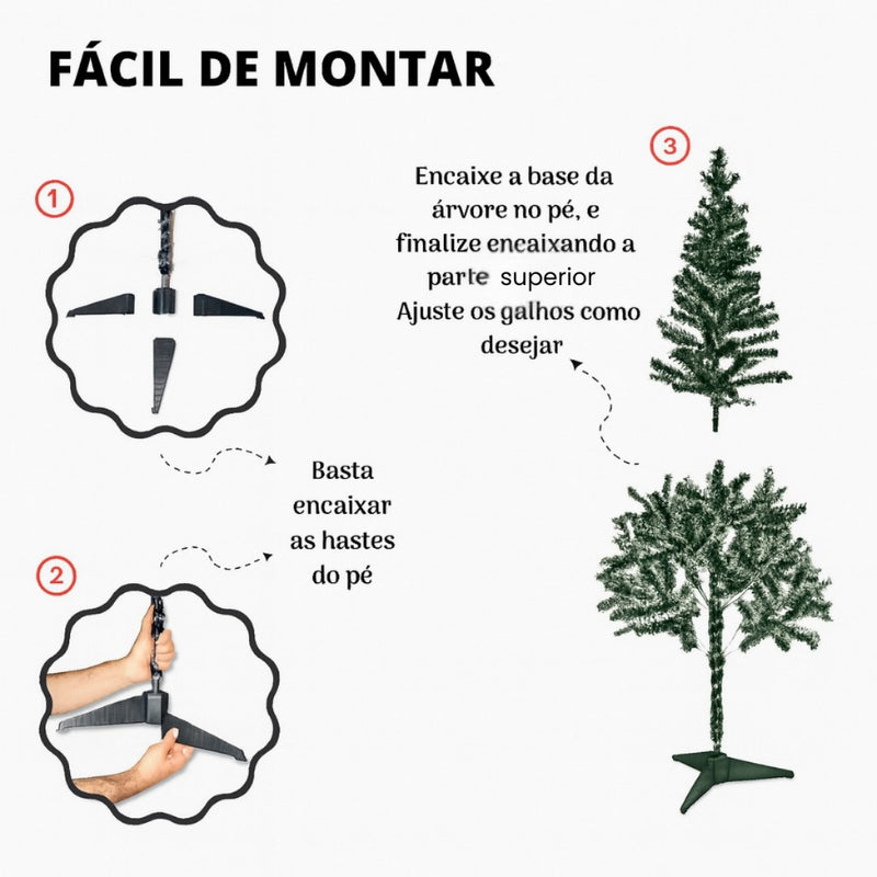 Árvore de Natal 120cm Decorada Verde ou Nevada com 87 Enfeites e 100 Galhos