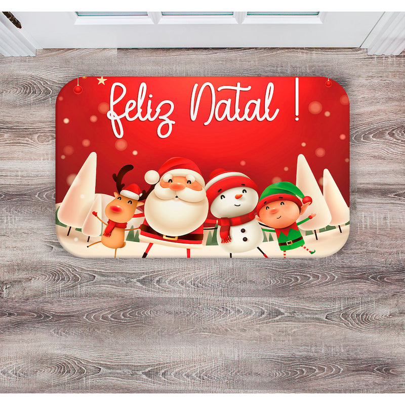 Capacho Natalino Antiderrapante 40x60 cm com Base em Látex – Secagem Rápida