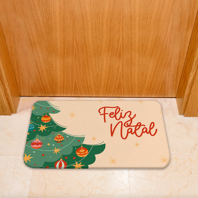 Capacho Natalino Antiderrapante 40x60 cm com Base em Látex – Secagem Rápida