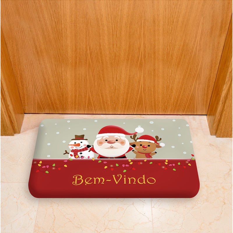 Capacho Natalino Antiderrapante 40x60 cm com Base em Látex – Secagem Rápida