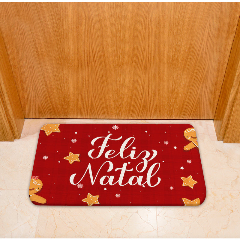 Capacho Natalino Antiderrapante 40x60 cm com Base em Látex – Secagem Rápida