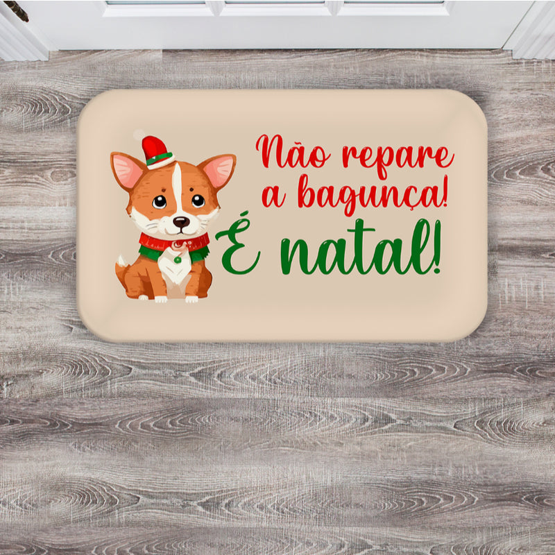 Capacho Natalino Antiderrapante 40x60 cm com Base em Látex – Secagem Rápida