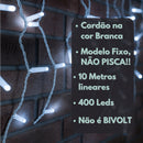 Cascata de Luz 400 LEDs 10m – Branco Quente + Branco Frio (Fixa) Bivolt