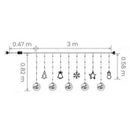 Cortina Cascata Natalina LED 3 m Bivolt com Conector Traseiro – Branco Quente