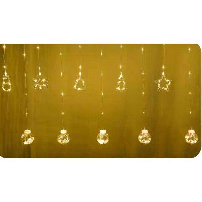 Cortina Cascata Natalina LED 3 m Bivolt com Conector Traseiro – Branco Quente