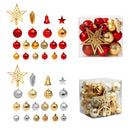 Kit 45 Enfeites de Natal com Estrela Ponteira (Dourado/Vermelho ou Champanhe/Prata)