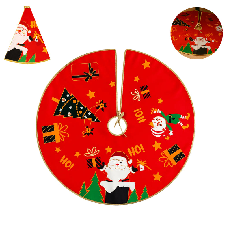 Saia de Veludo para Árvore de Natal Vermelha 90 cm Luxo