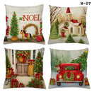 Kit 4 Capas de Almofada Natalinas 45x45cm em Microfibra com Zíper