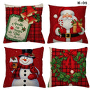 Kit 4 Capas de Almofada Natalinas 45x45cm em Microfibra com Zíper