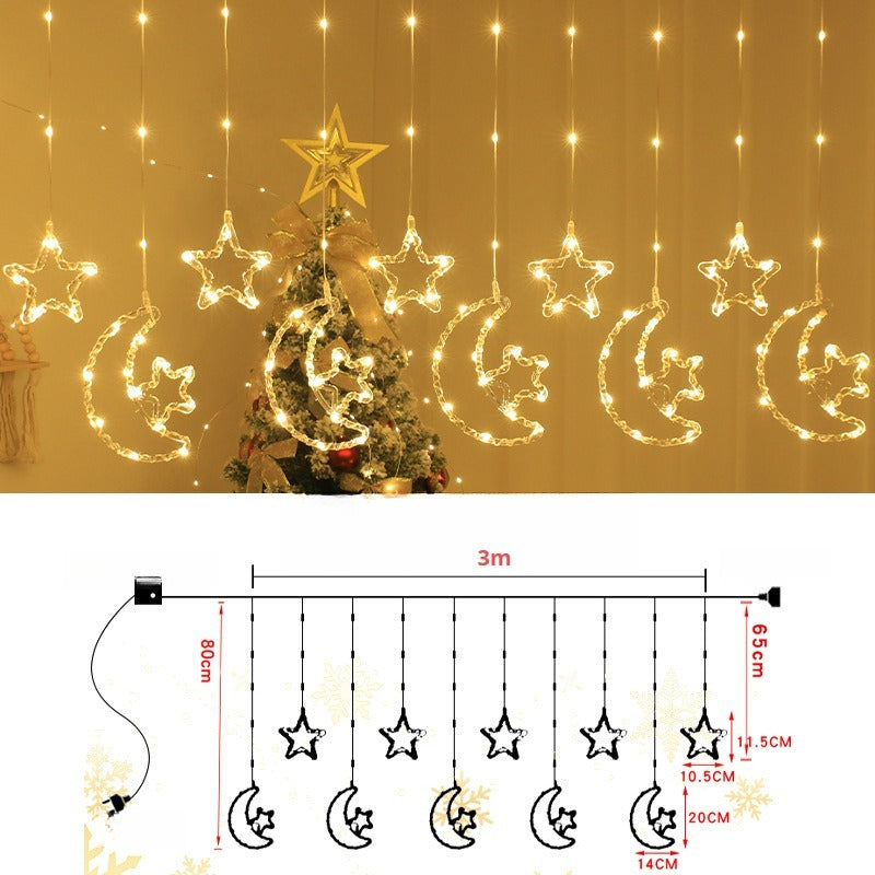 Cascata de Luzes Estrela 100 LED 3m Bivolt IP64 – Quente/Colorido