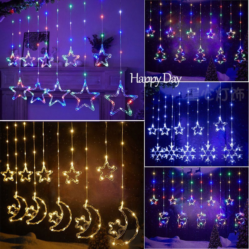 Cascata de Luzes Estrela 100 LED 3m Bivolt IP64 – Quente/Colorido