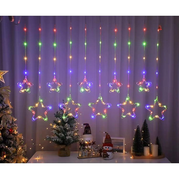 Cascata de Luzes Estrela 100 LED 3m Bivolt IP64 – Quente/Colorido