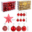 Kit 101 Bolas de Natal com Ponteira – Lisas, Foscas e Glitter (Dourado ou Vermelho)