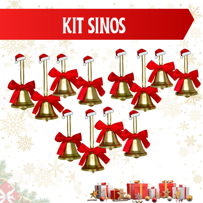 Kit de Enfeites para Árvore de Natal – 55, 75, 100 ou 125 peças (pisca 9,5 m nos 75/100/125)