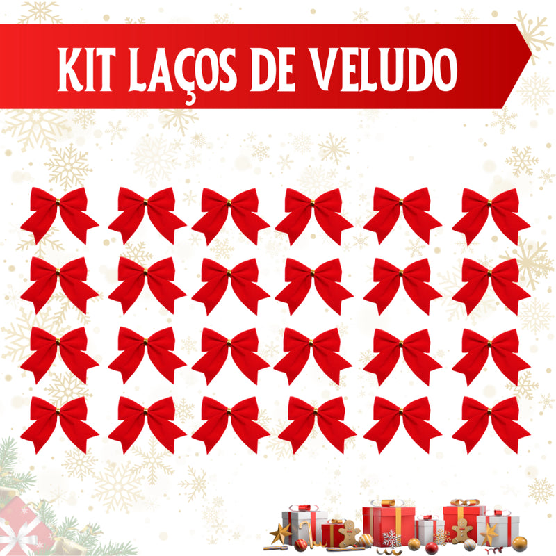 Kit de Enfeites para Árvore de Natal – 55, 75, 100 ou 125 peças (pisca 9,5 m nos 75/100/125)