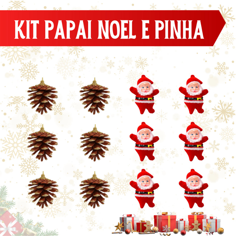 Kit de Enfeites para Árvore de Natal – 55, 75, 100 ou 125 peças (pisca 9,5 m nos 75/100/125)