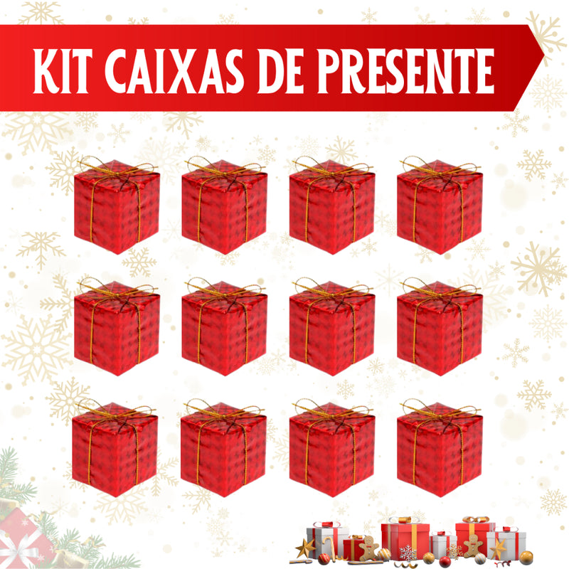 Kit de Enfeites para Árvore de Natal – 55, 75, 100 ou 125 peças (pisca 9,5 m nos 75/100/125)