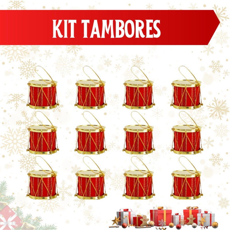 Kit de Enfeites para Árvore de Natal – 55, 75, 100 ou 125 peças (pisca 9,5 m nos 75/100/125)