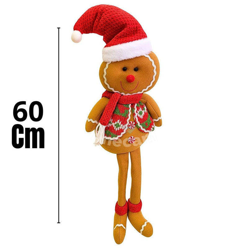 Boneco Biscoitão Gigante 60 cm Peluciado para Decoração de Natal 2025