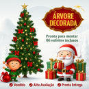 Árvore de Natal 1,20m Completa com 86 Enfeites + Pisca 9m (127V)