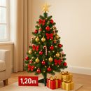 Árvore de Natal 1,20m Completa com 86 Enfeites + Pisca 9m (127V)