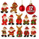 Kit 12 Enfeites de Natal em Pelúcia Sortidos Premium