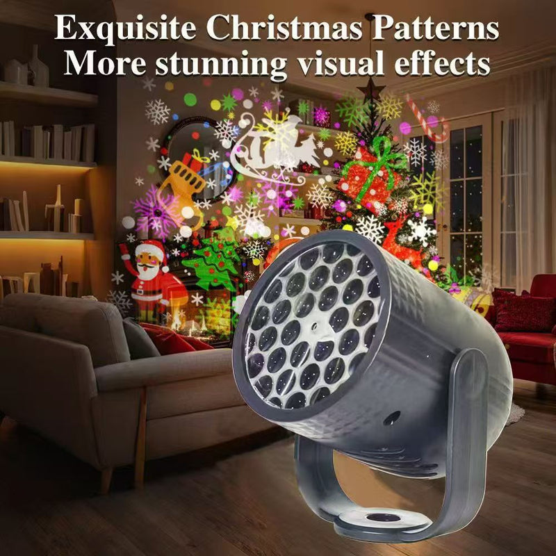 Mini Projetor Natalino RGB 16 Padrões de Flocos de Neve (Tipo-C)