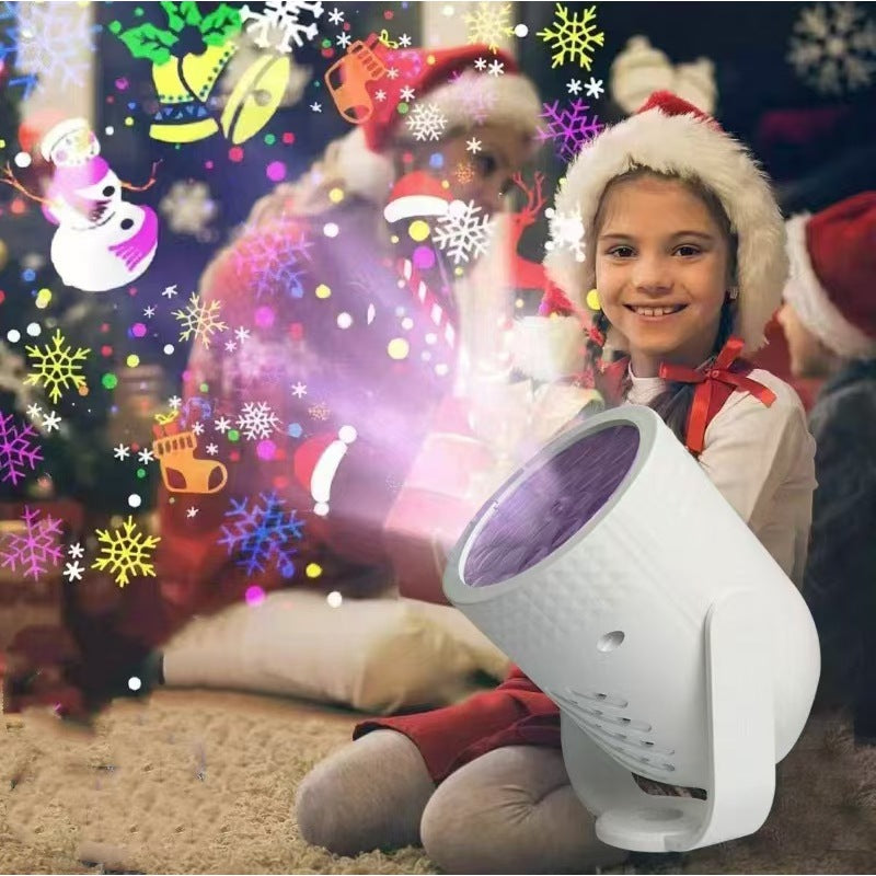 Mini Projetor Natalino RGB 16 Padrões de Flocos de Neve (Tipo-C)