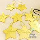 Kit 8 Estrelas de Natal em Acrílico Espelhado com Palavras – 6 cm