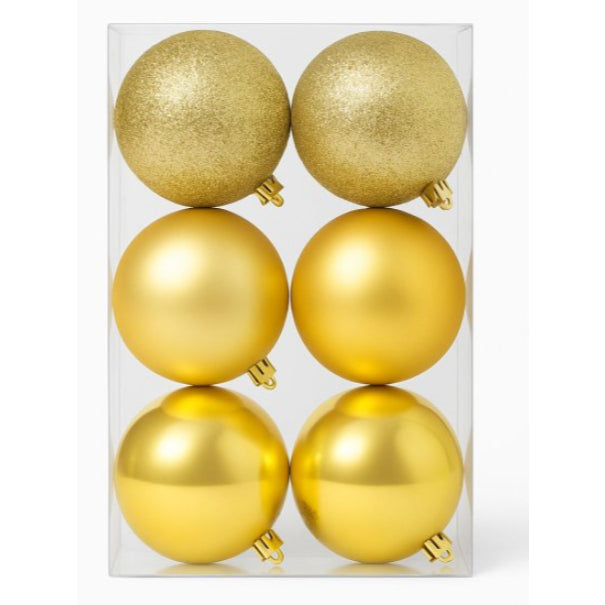 Kit 8/16/24 Bolas de Natal 8cm Vermelhas e Douradas