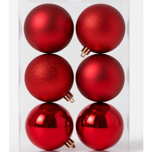 Kit 8/16/24 Bolas de Natal 8cm Vermelhas e Douradas